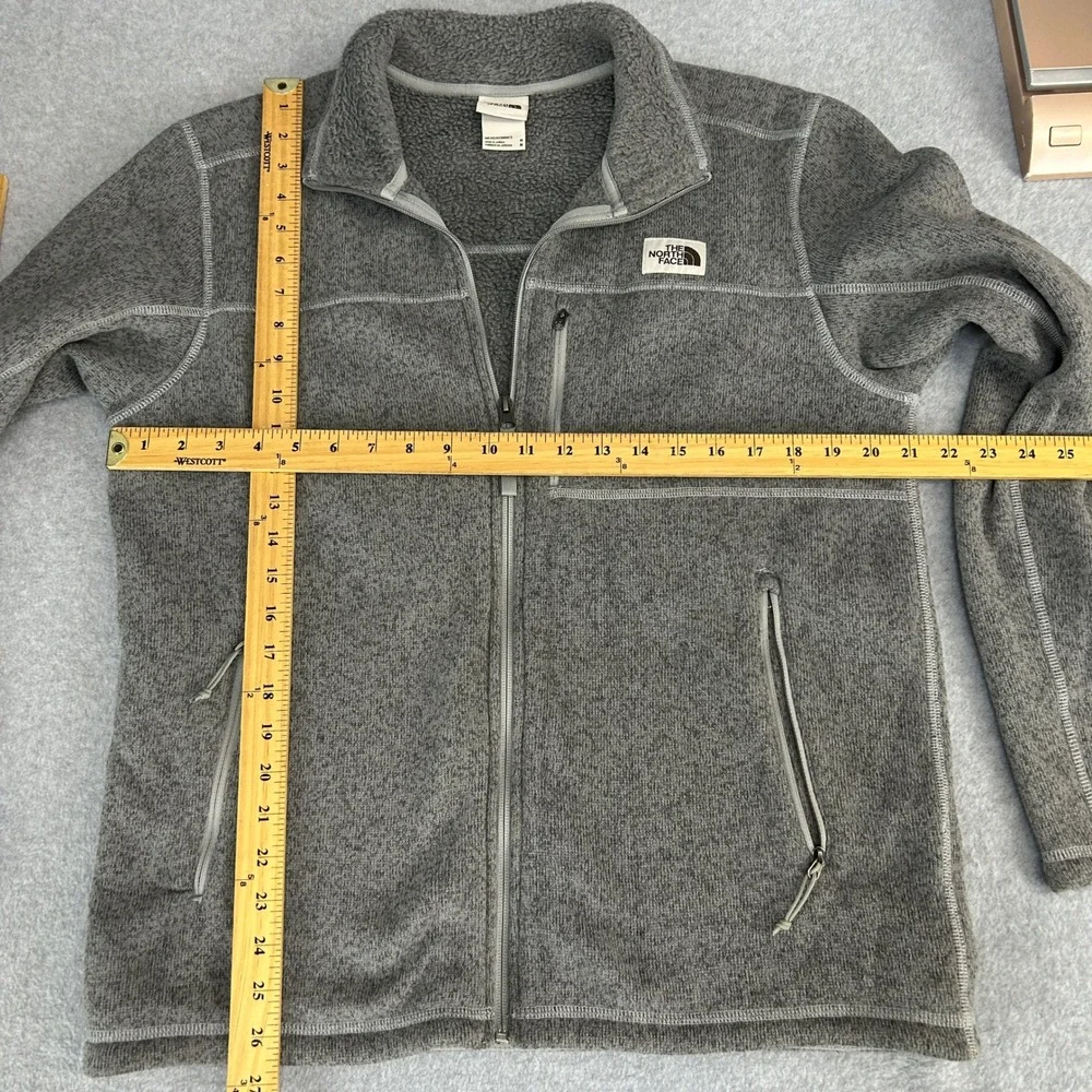 The North Face Gordon Lyons Full Zip Fleece Jacket Gray Heather Gorp Mens Medium